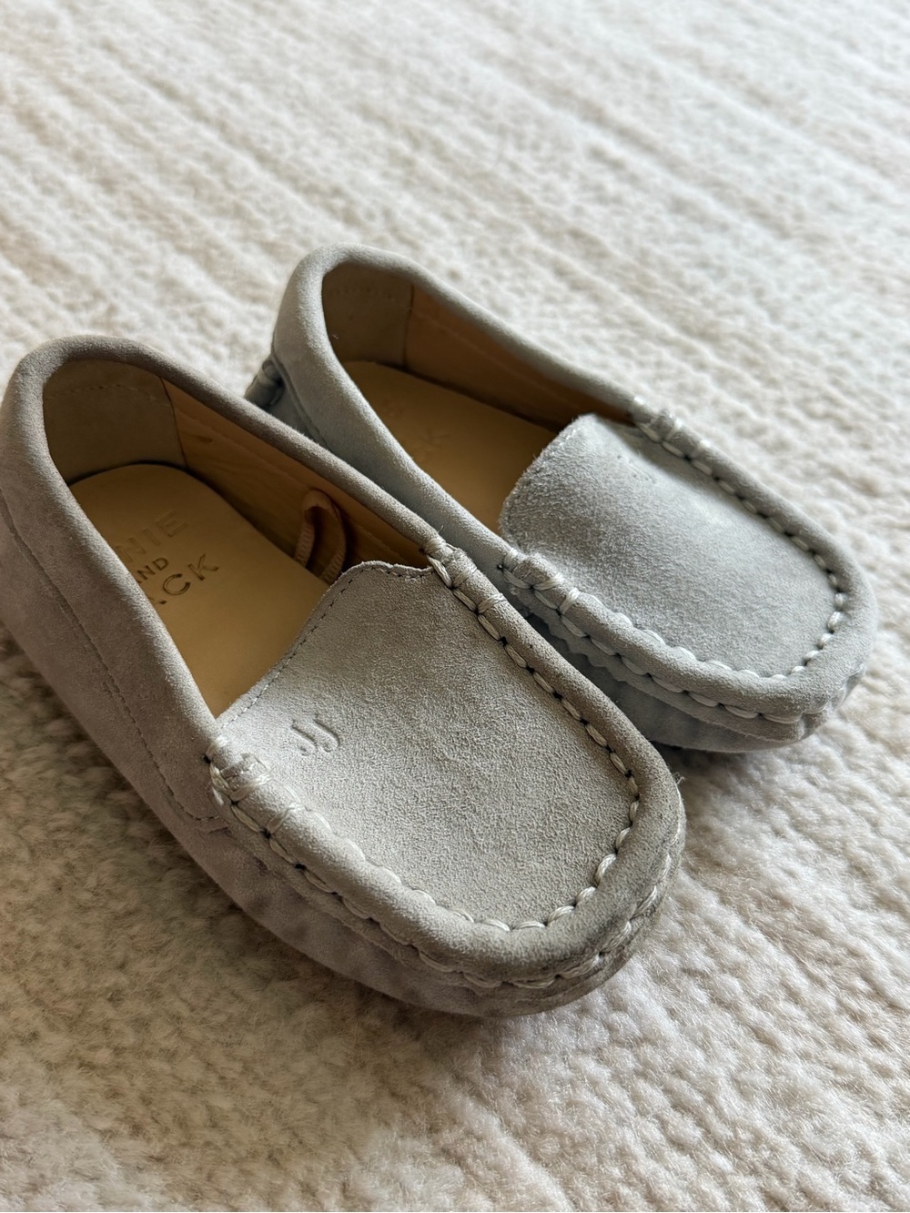 Janie and Jack Grey Suede Moccasin Loafers